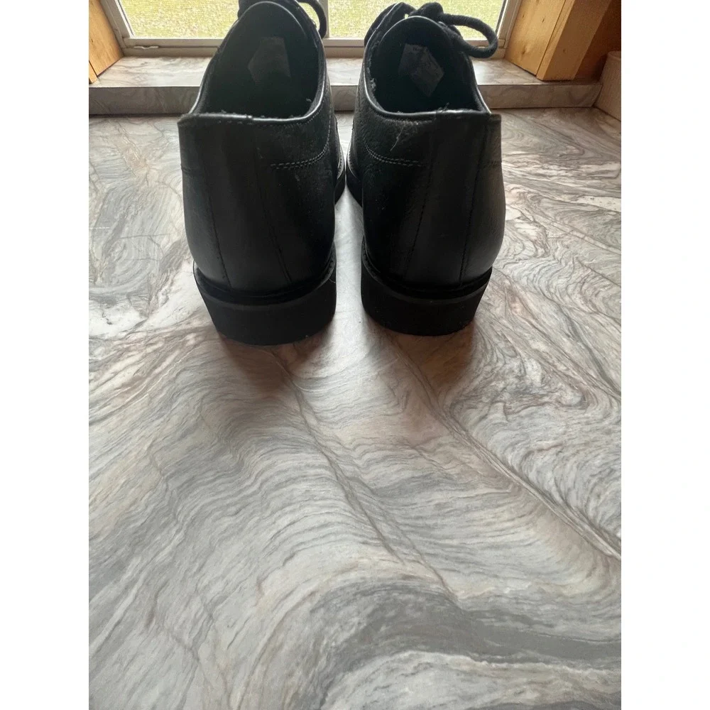 Hush Puppies Mens Black Leather Lace Up Oxford Shoes Size 10.5 Comfort‎ Bounce